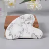 Strumenti Guasha di giada a forma di cuore Massaggio viso Pietra bianca naturale di howlite Gua Sha Collo facciale Bellezza Agopuntura Raschietto Assistenza sanitaria