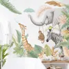 Cartoon Dschungel Tiere Afrikanische Elefanten Pflanzen Wandaufkleber Kinderzimmer Jungenzimmer Wandtattoos Chirdren Zimmer Dekorative Aufkleber