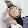 Zegarek męski Moissanite Montre de Luxe 40 mm Automatyczne zegarek Pełne zegarki ze stali nierdzewnej Sapphire Wodoodporne zegarki zegarki dla męskich zegarków