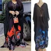 Roupas étnicas Africano Turquia Chiffon 2024 Verão Mulheres Long Dress Calças 2 Peças Set Dashiki Imprimir Maxi Robe Calças Terno Vestidos de Festa