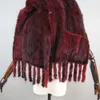 Scarves 2023 Women 100 Natural Mink Fur Winter Fashion Knitting Genuine Shawl Long Style Soft Warm Scarf Shawls 231214