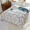 Blankets Nordic pastoral flower cotton blanket and throws sofa towel bed end summer thin quilt Single double gauze soft bedspread 231213