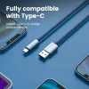 3A USB C Snabbladdning Kabel LED -ljus USB A till Typ C Snabbladdningsdatakabel för Samsung S24 Xaiomi LG Android Charger Cord