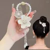 Acessórios de cabelo bonito brilhante anjo asa orelhas de animais clipe elegante borla pérola hairpins rabo de cavalo coque bandana para mulheres menina accessorie