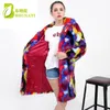 Women's Fur Faux Fur BHUNATI Faux Fur Coats Colorful Jackets Women Winter Rabbit Fur Long Overcoat Soft Warm Rainbow Color Outerwear Female 231213