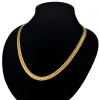 Ensemble de bijoux pour hommes et femmes, bracelet en or jaune 14 carats, ensemble de colliers, bordure cubaine, tissage de chaîne serpent