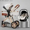 Barnvagnar# barnvagnar# 2021 baby barnvagn hög landskap 3 i 1 vagn lyxiga barnvagn cradel spädbarn bärare kinderwagen car1 q231215