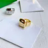 Italiaans design sieraden van hoge kwaliteit Gladde vierkante ring mode 18K vergulde mode gepersonaliseerde heren- en damesri235S