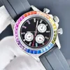 Montre en diamant pour hommes Montre de luxe Montre de créateur Montre de marque célèbre Montre moissanite 41MM Bracelet en acier inoxydable en caoutchouc Mode Luxe Diamants colorés naviforce reloj