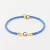 Pulseras de encanto 2023 Zircon A-Z Letra inicial para mujeres Pulsera de cuerda ajustable colorida Regalo de joyería para niñas