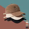 Ball Caps Vintage Corduroy Curved Brim Baseball Unisex Autumn And Winter College Style Simple Show Face Small Soft Top Hip-hop Hat