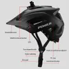 Cascos de ciclismo PEMILA Hombres MTB Casco de bicicleta Bicicleta con seguridad Cap Ultra ligero Mountain Road Sports Riding con luz trasera LED 231214