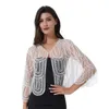 Giacche da donna Moda Paillettes Cappotto Cardigan Ritaglio ultrasottile Ricamo Giacca corta Coprispalle Protezione solare estiva Abbigliamento femminile