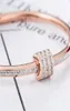 18K roségoud vergulde liefde Koreaanse stijl armband titanium stalen diamanten armband open kristallen sieraden6435160