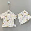 幼児Tシャツショーツセットキッズリトルベビー服セットガールズボーイズデザイナーブランドセットレターコスチュームオーバーオールベイビー服0〜3年v0pw＃