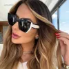 Lunettes de soleil Vintage Cat Eye Femmes 2024big Frame de luxe Dreigner blanc Sungass For Dames Fashion Cateye Sun Glasses Femme Oversize