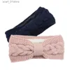 ヘッドウェアヘアアクセサリー女性のための冬のニットヘッドバンド温かい羊毛編みEar Warmer Cross Knot Tuan Headwear Girls Hair Band Hair Accessoriesl231214