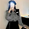 Camicette da donna Camicie KOSAHIKI Harajuku Camicetta a maniche lunghe a scacchiera Donna 2023 Camicia con colletto rovesciato allentato stile giapponese Blusas coreano Feminina YQ231214