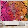 Gobeliny mandala Tapestry Waiting Bohemian Home Fabric Dekoracja psychodeliczna wielokolorowa geometryczna sala sztuki fraktalnej 231213