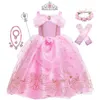 Girl's jurken Kid Princess Dress Jurk Girl Summer Fancy Feestkleding Meisjes Aurora Rapunzel Sleeping Beauty Christmas Carnival Costume 231213