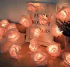 Decorative Flowers 3m/20LEDs Rose Flower String Lights Battery Remote Control Of Lanterns Garland Artificial Bouquet Foam Fairy