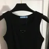 designer vest sleeveless Women fashion pullover Triangle logo high quality ladies Elastic slim camisole Dec 14 New Arrivals