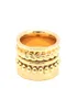 VAROLE Punk Kraal Breedte Ring Goud Kleur Multilayer Textuur Vinger Ringen Voor Vrouwen Mode-sieraden Hele H09114112854