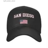 Berretti da baseball Berretto da baseball San Diego America Flag USA Stati Uniti Città Wild Sun Shade Cappellini da esterno regolabili con visiera YQ231214