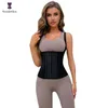 Women's Shapers Latex Vest Waist Trainer Cincher 25 Steel Boned Slimming Belly Sheath Corset Colombian Girdles Binders Shaper