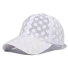 Casquettes de baseball en dentelle creuse brodée de fleurs, chapeau à bretelles, maille réglable, respirant, soleil d'extérieur