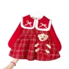 Mädchen Kleider Mädchen Kleid 2023 Plaid Plüsch für Kinder Herbst Winter Kinder Prinzessin Kostüm Weihnachten Party Baby Mädchen Kleidung 231214