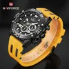 Wristwatches NAVIFORCE Luxury Watches for Men Fashion Silicone Band Military Waterproof Sport Chronograph Quartz WristWatch Fashion With Date 231214