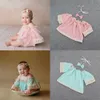 Keepsakes Baby Girl Clothes born Pography Prop Dress Strapless Shoulder Flower Lace Skirt Outfit Infant Po Shoot Suit Accessories 231213