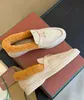 أفخم الشتاء رجال النساء فراء دافئة غير رسمية LP Sneakers من جلد الغزال الجلود Loro Designer مفتوحة المشي أحذية قصيرة 35-46