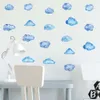 18pcs/zestaw akwareli niebieskie chmury naklejki ścienne dla dzieci pokój dziecięcego naklejki ścienne dekoratywne malowidła ścienne dekoracje meble dekoracje pvc