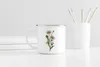 Canecas Flor Caneca Simples Boreal Europa Estilo Livro de Estudo Café Esmalte 11oz Presente de Aniversário de Amigo de Menina