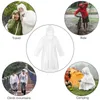 6 pz Trasparente Adulto Impermeabile Usa E Getta Di Emergenza Impermeabile Cappotto di Pioggia Viaggi di Campeggio Impermeabili Vestiti Copre Cappuccio Poncho 231225