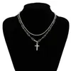 Necklace Earrings Set 2023 Luxury Classics Silver Color Crystal Cross Pendant For Women Fashion Banquet Party Jewelry Gifts Wholesale