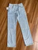 Designer-Damen-Loewe-Jeans, Designer-Hosenbeine, offene Gabel, enge Capris, Denim-Hosen, schlankmachende Jean-Hosen, Marken-Damenbekleidung, Stickerei-Druck