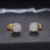 Stud Rock hiphop hommes glace boucles d'oreilles hommes glace goujon zircon or perforé boucle d'oreille accessoires hiphop tendance bijoux 231213