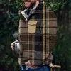 Men's Hoodies Male Autumn And Winter Long Sleeve Sweatshirt Flannel Plaid Print Hoodless Button Pocket Windbreaker Windproof Outwear