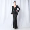 Casual klänningar eleganta och vackra kvinnor för prom paljettklänning party formell lyxkväll 2023 specialevenemang tillfälle lång ärm
