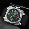 2023 new Wristwatches Men bell Automatic Mechanical Watch Brown Leather Black Rubber ross Wristwatches watch gift h2253O