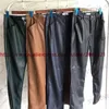 Men's Pants Embroidery Leather Sweatpants For Men Women High Quality Casual Jogger Splicing PU Pants With Tag T231214