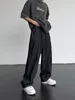 Jeans masculinos hip hop angustiado calças homens rasgados retalhos denim calças masculino oversize solto casual japonês streetwear S-5XL