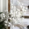 Paquet de fleurs décoratives de 10 pièces, tiges de baies, décorations de branches de simulation blanches élégantes, fournitures artisanales de noël, décorations d'hiver pour la maison