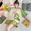 Women's Sleepwear Pajama Set Short Sleeved T-shirt And Shorts With Cow Cartoon Pattern 2 Pieces Soft Casual Pajamas