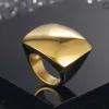 2024 New Fashion 14k Yellow Gold Large Rings for Women Party Jewelry Big Square Cocktail Anillos Mujer