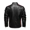 Herrjackor Autumn Motorcykel läderjacka Casual lapptäcke Vintage Overcoat Biker PU Embrodery Bomber Zipper Fleece Male 231214