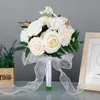 Bouquets de fleurs décoratives de mariage, Bouquet à main romantique réaliste en plastique et soie pour la fête de la saint-valentin, décoration d'église